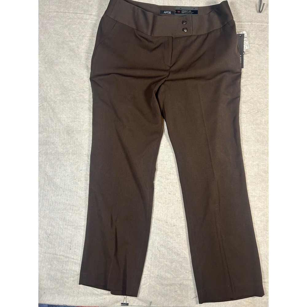Apt 9 Women's Brown Straight Leg Dress Pants Size 18 Modern Fit. New
